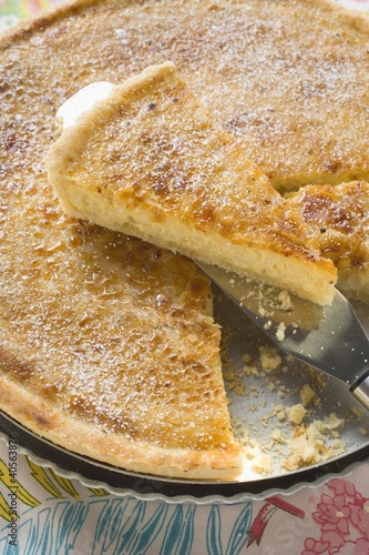Photo: Caramel tart, partly sliced Caramel tart, partly sliced