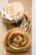 Three different Danish pastries