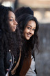Portrait  of happy young african american teenage girls