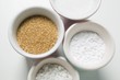 Four different types of sugar