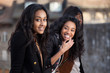 Portrait  of happy young african american teenage girls