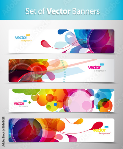 Vektor: Set of abstract colorful circle illustrations. Set of abstract colorful circle illustrations.