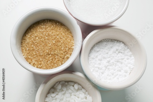 Photo: Four different types of sugar Four different types of sugar