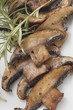 Fried Portobello mushrooms with rosemary (overhead view)