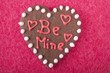 Chocolate heart for Valentine's Day (overhead view)