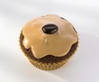 Iced mocha muffin with coffee bean