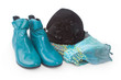 shoes, hat and scarf
