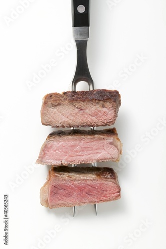Photo: Rump steak cooked to different degrees (rare, medium, well done) Rump steak cooked to different degrees (rare, medium, well done)