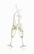 Glasses of sparkling wine clinking together