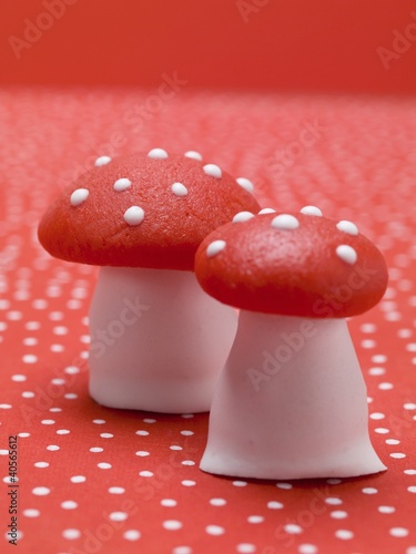 Photo: Marzipan fly agaric mushrooms Marzipan fly agaric mushrooms