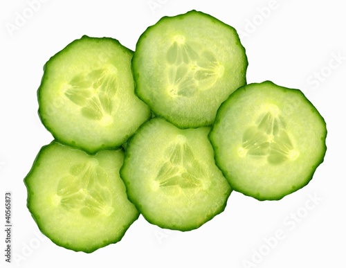 Photo: Five slices of cucumber Five slices of cucumber
