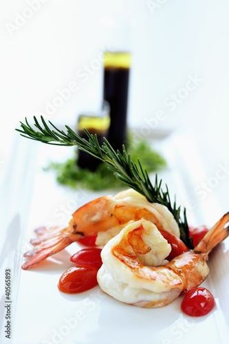 Photo: Grilled king prawns, rosemary, olive oil & balsamic vinegar dressing Grilled king prawns, rosemary, olive oil & balsamic vinegar dressing