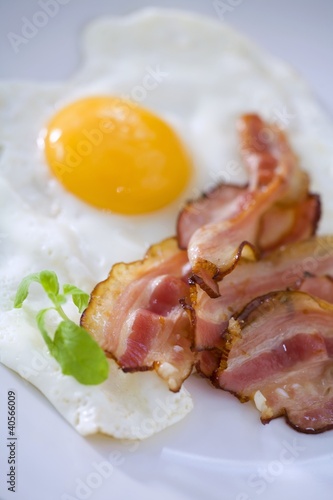Photo: Fried bacon and egg Fried bacon and egg