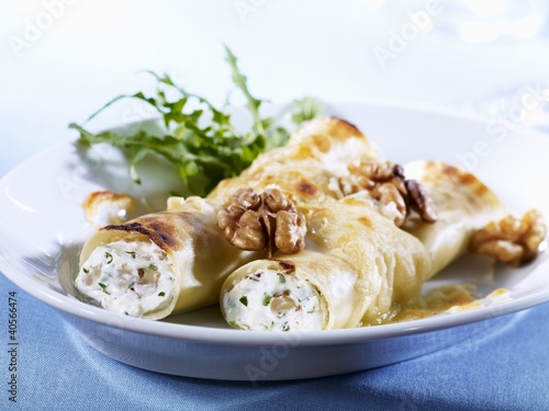 Photo: Cannelloni with fresh goat's cheese and walnuts Cannelloni with fresh goat's cheese and walnuts