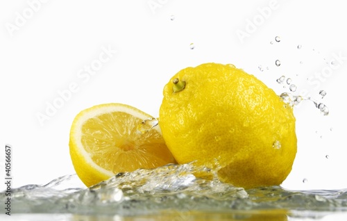 Photo: Lemons with splashing water Lemons with splashing water