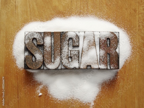 Photo: The Word Sugar with White Sugar The Word Sugar with White Sugar