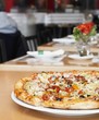 Veggie Pizza on Restaurant Table