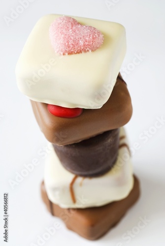 Photo: Assorted chocolates for Valentine's Day (stacked) Assorted chocolates for Valentine's Day (stacked)