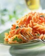 Fusilli with tomato sauce