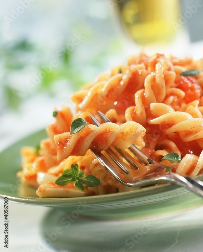 Photo: Fusilli with tomato sauce Fusilli with tomato sauce