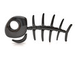 3d illustration of black fish bone