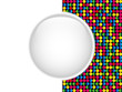 Glass Circle Button Colorful Dots Glass Circle Button Colorful Dots
