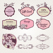 Set of labels and elements