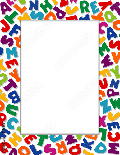 Vector: Alphabet Frame. Copy space for school, posters, fliers, daycare Alphabet Frame. Copy space for school, posters, fliers, daycare