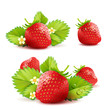 Strawberry with leafs