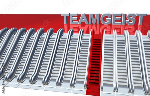 Illustration: 3D Rolltreppen - TEAMGEIST 3D Rolltreppen - TEAMGEIST