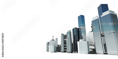 Illustration: 3d rendered abstract illustration of a city skyline 3d rendered abstract illustration of a city skyline
