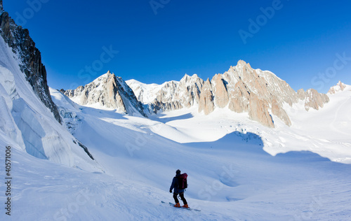 Photo: Skier in Mont Blanc Massif Skier in Mont Blanc Massif