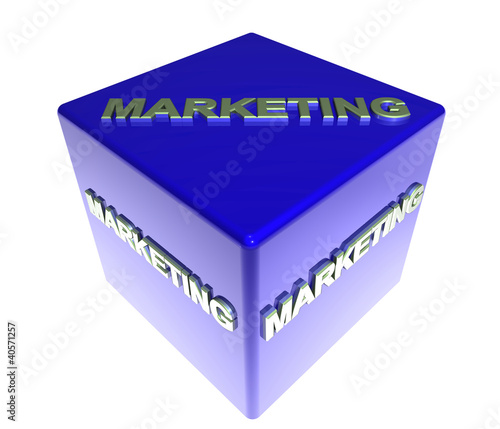 Illustration: 3D Blauwuerfel - MARKETING 3D Blauwuerfel - MARKETING