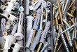 Screw and dowel in plastic organizer box