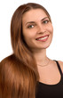 Portrait of the beautiful girl with long hair