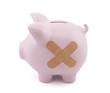 Piggy bank with plaster. Clipping path included. Piggy bank with plaster. Clipping path included.