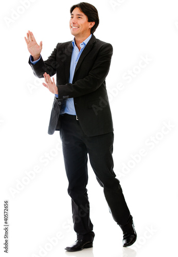 Photo: Businessman pushing Businessman pushing