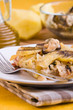 Rice, potatoes and mussels. Tiella di riso, patate e cozze. Rice, potatoes and mussels. Tiella di riso, patate e cozze.