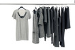 Designer fashion clothing on hangers at the show