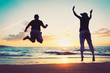 Senior Couple Enjoying Sunset at the Beach