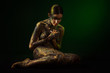 Brunette woman with body art