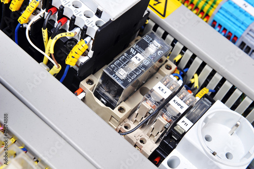 Photo: panel with electrical equipment panel with electrical equipment