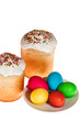 Easter cake and eggs isolated on a white background Easter cake and eggs isolated on a white background
