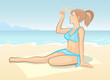 The girl on a beach