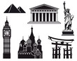 Icons of sights of the different countries of the world
