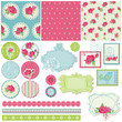 Scrapbook Design Elements - Rose Flowers in vector