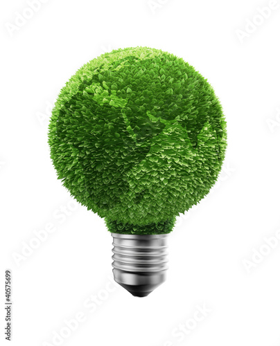 Illustration: Green leaf Earth bulb Green leaf Earth bulb