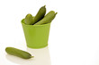 Cucumbers in a green bucket Cucumbers in a green bucket