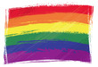 Vector: Gay pride flag created in grunge style Gay pride flag created in grunge style