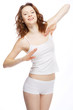 Beautiful woman in white clothing